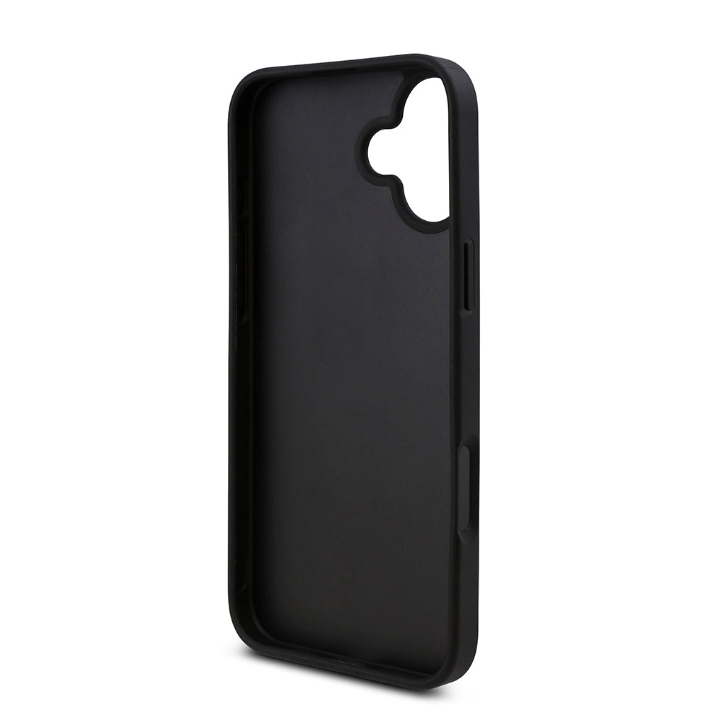 Apple iPhone 16 Plus Case Guess Original Licensed Stone Back Surface Triangle Logo Cover Black