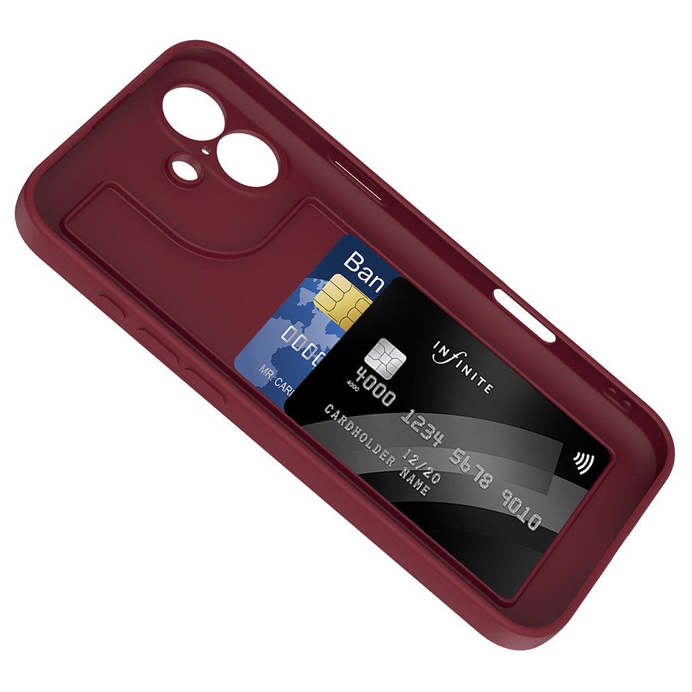 Apple iPhone 16 Plus Case with Camera Protection and Card Holder Zore Vitra Cover Plum