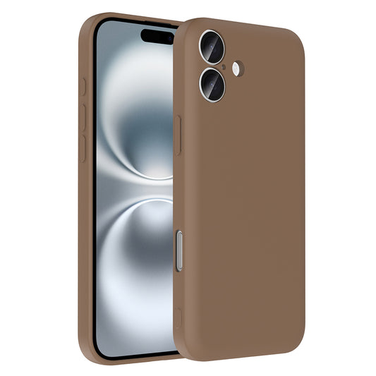 Apple iPhone 16 Plus Case with Camera Protection and Card Holder Zore Vitra Cover Brown