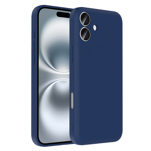 Apple iPhone 16 Plus Case with Camera Protection and Card Holder Zore Vitra Cover Navy Blue