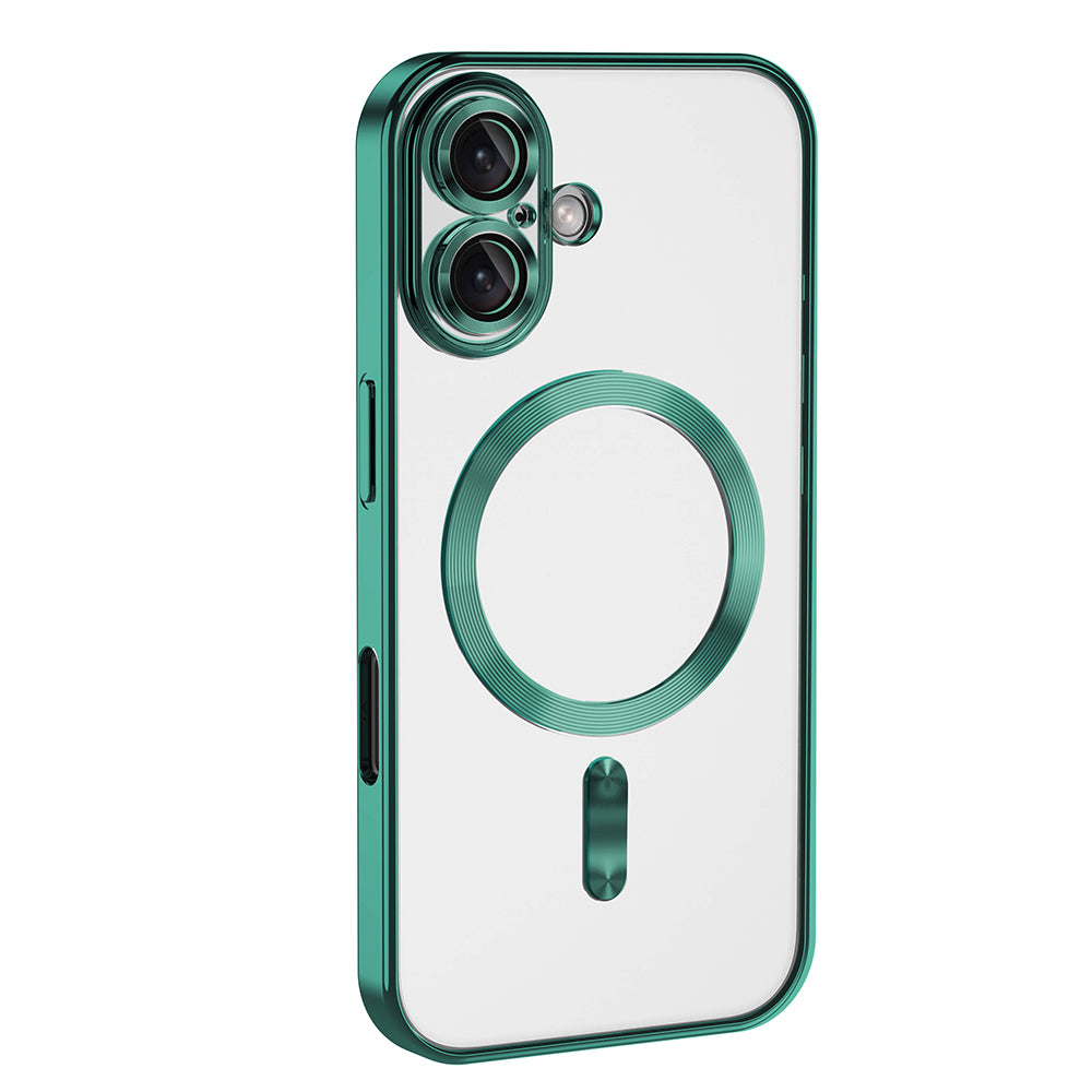 Apple iPhone 16 Plus Case Camera Protection M-Safe Wireless Charging Feature Zore Demre Cover Silver 