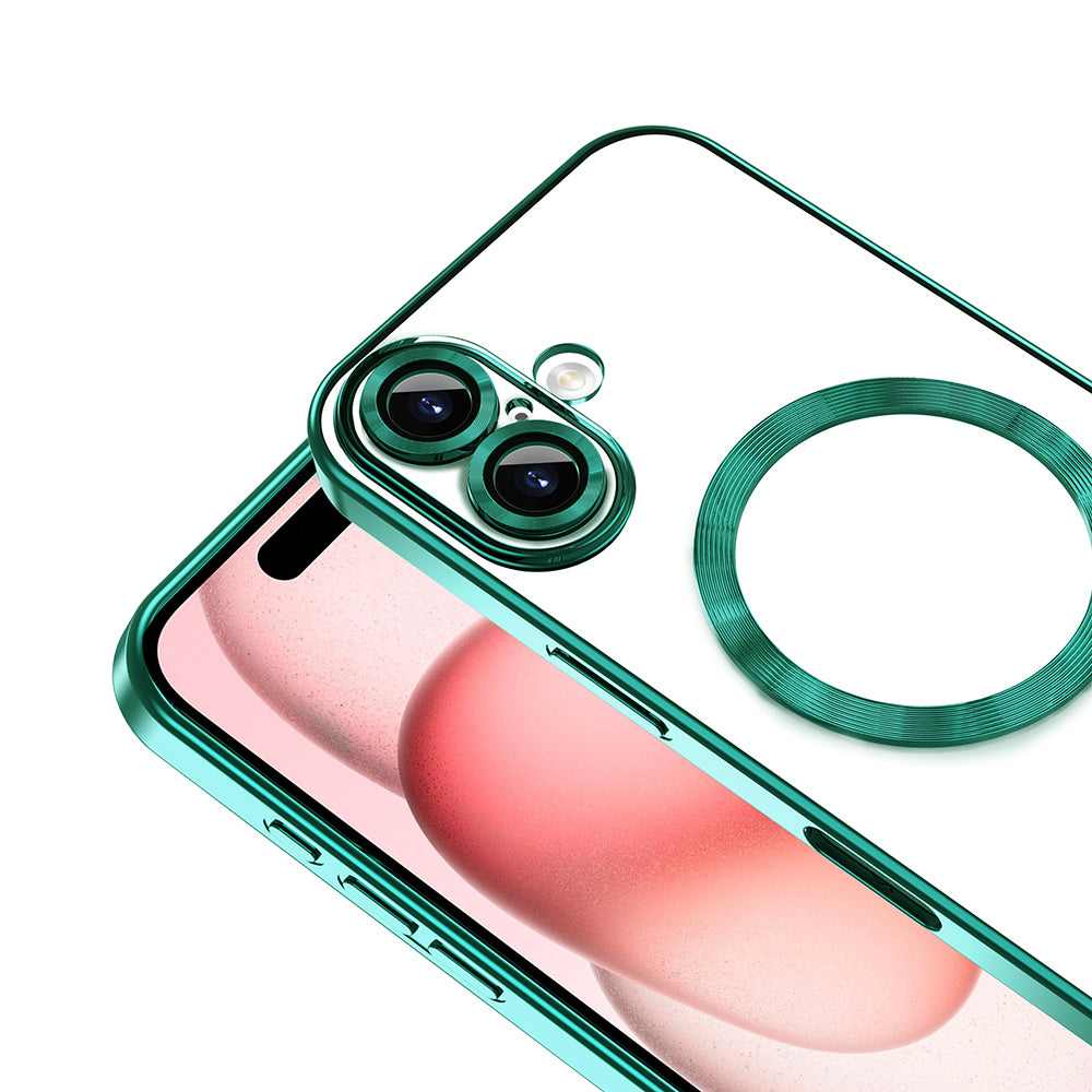 Apple iPhone 16 Plus Case Camera Protection M-Safe Wireless Charging Feature Zore Demre Cover Rose Gold 