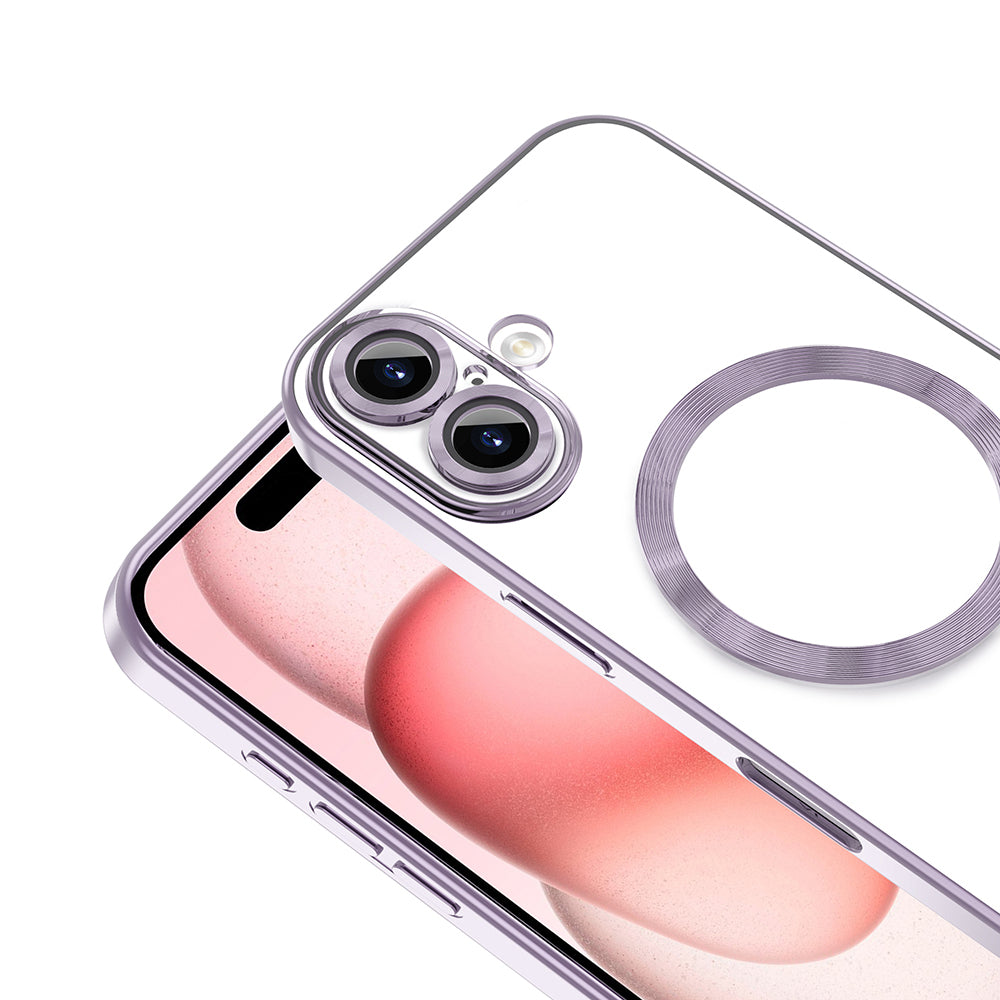 Apple iPhone 16 Plus Case Camera Protection M-safe Wireless Charging Feature Zore Demre Cover Desert Titanium 