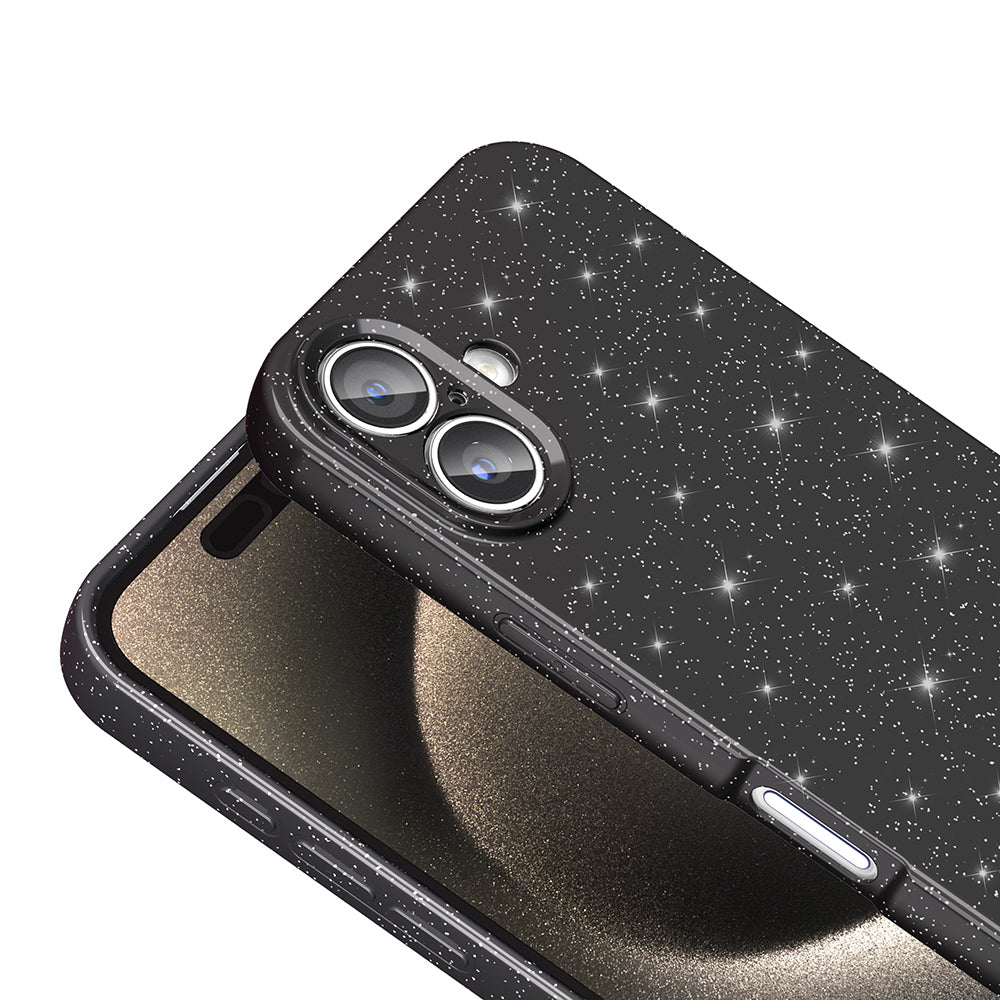 Apple iPhone 16 Plus Case Camera Protection Glitter Luxury Zore Cotton Cover Light Pink 