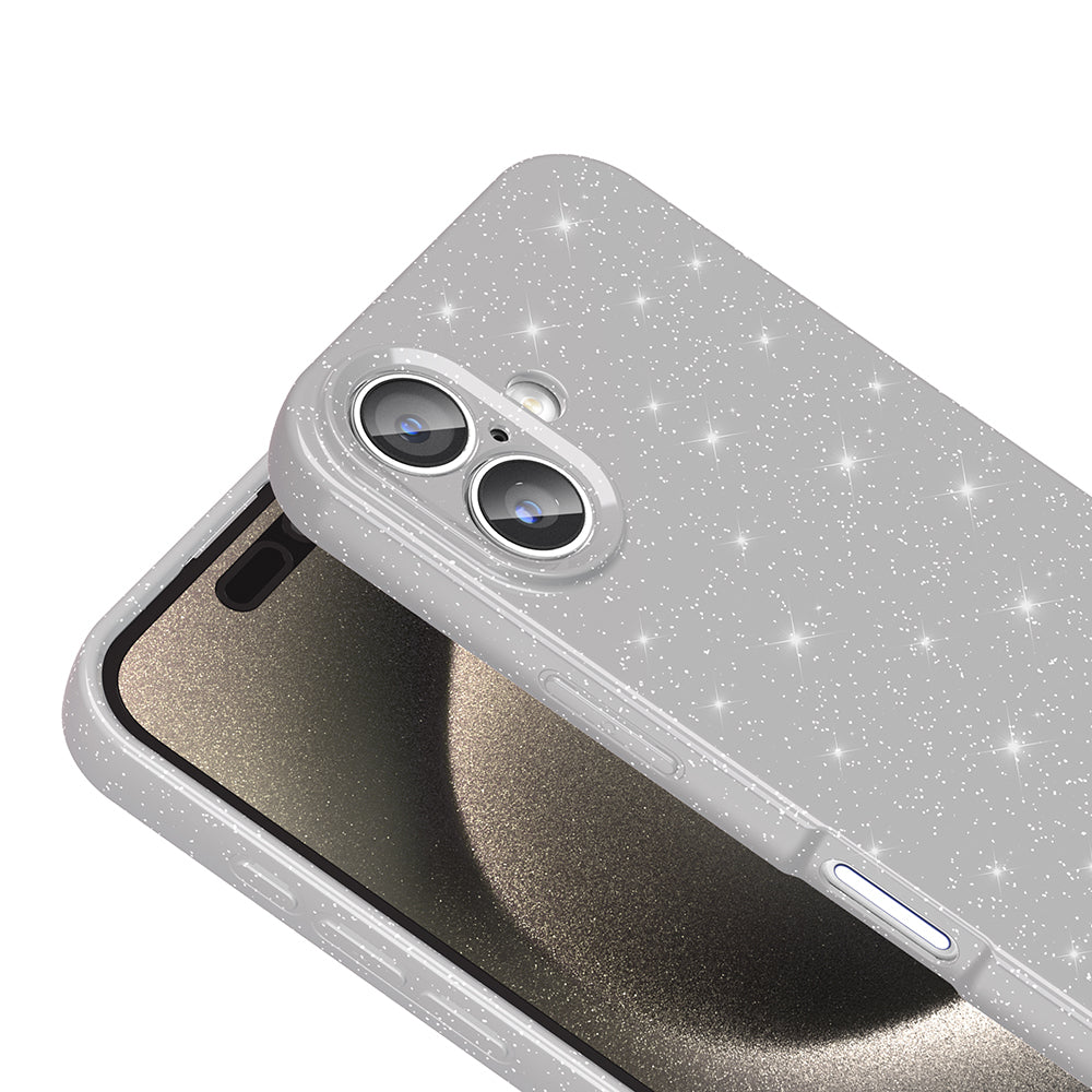 Apple iPhone 16 Plus Case Camera Protection Glitter Luxury Zore Cotton Cover Black 