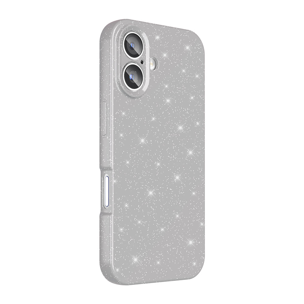 Apple iPhone 16 Plus Case Camera Protection Glitter Luxury Zore Cotton Cover Lilac 