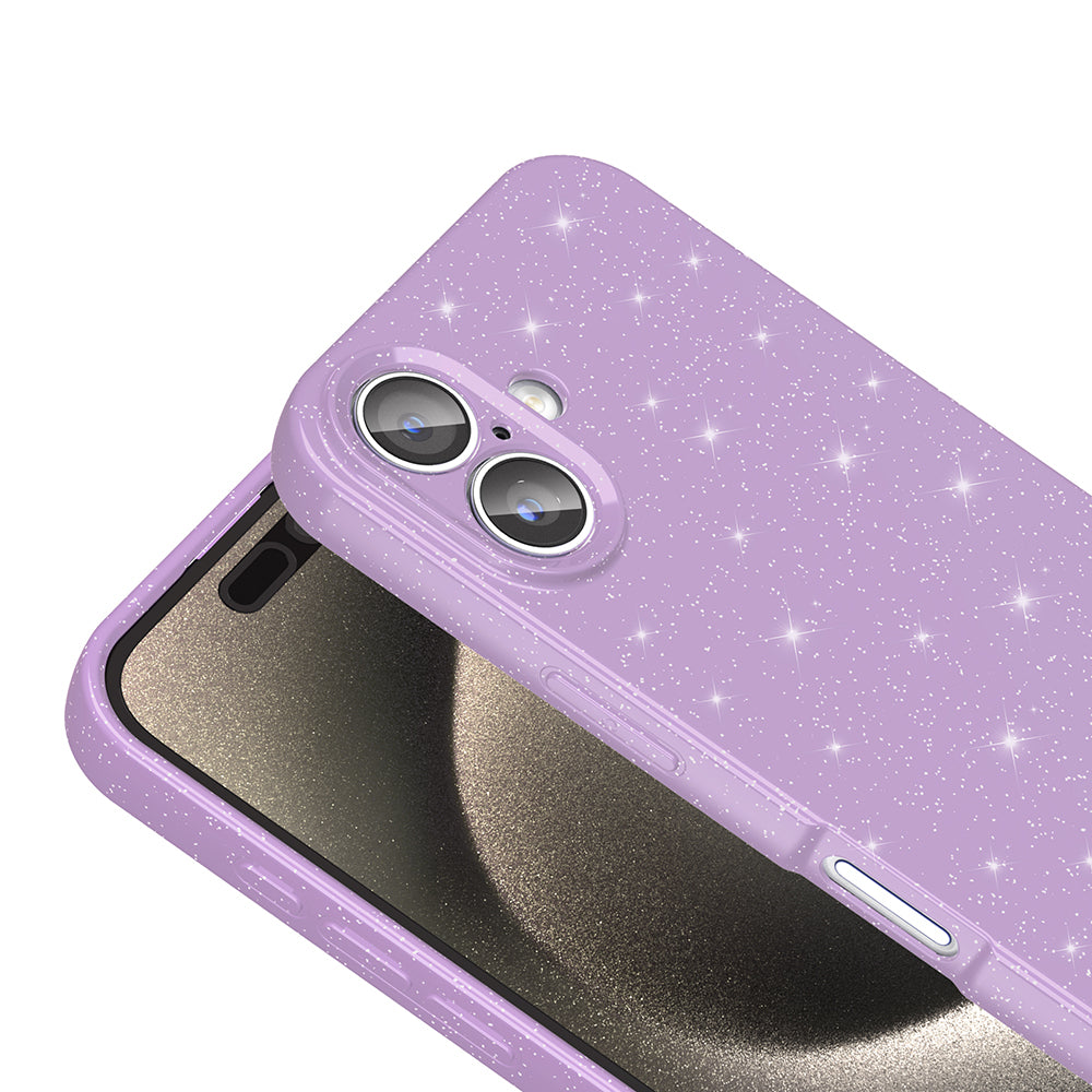 Apple iPhone 16 Plus Case Camera Protection Glitter Luxury Zore Cotton Cover Silver 