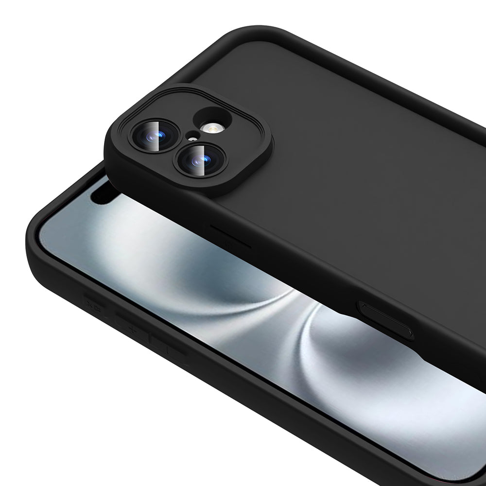 Apple iPhone 16 Plus Case Camera Protection Zore Pineapple Cover Black