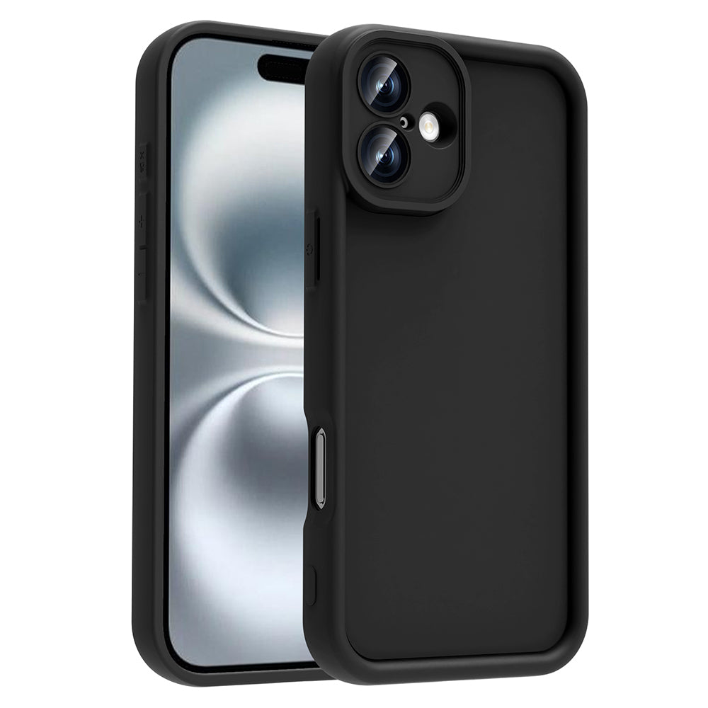 Apple iPhone 16 Plus Case Camera Protection Zore Pineapple Cover Black