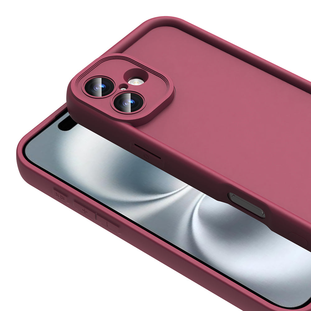 Apple iPhone 16 Plus Camera Protected Case Zore Pineapple Cover Plum