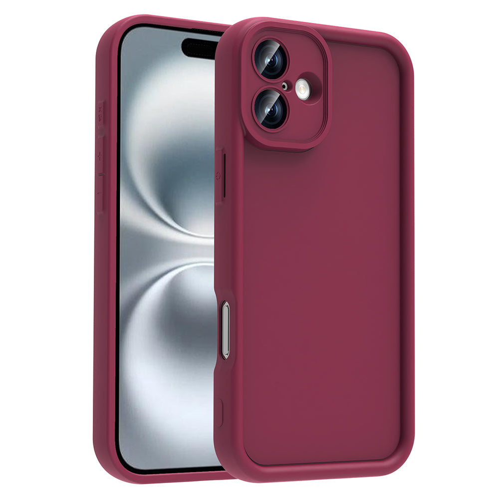 Apple iPhone 16 Plus Camera Protected Case Zore Pineapple Cover Plum