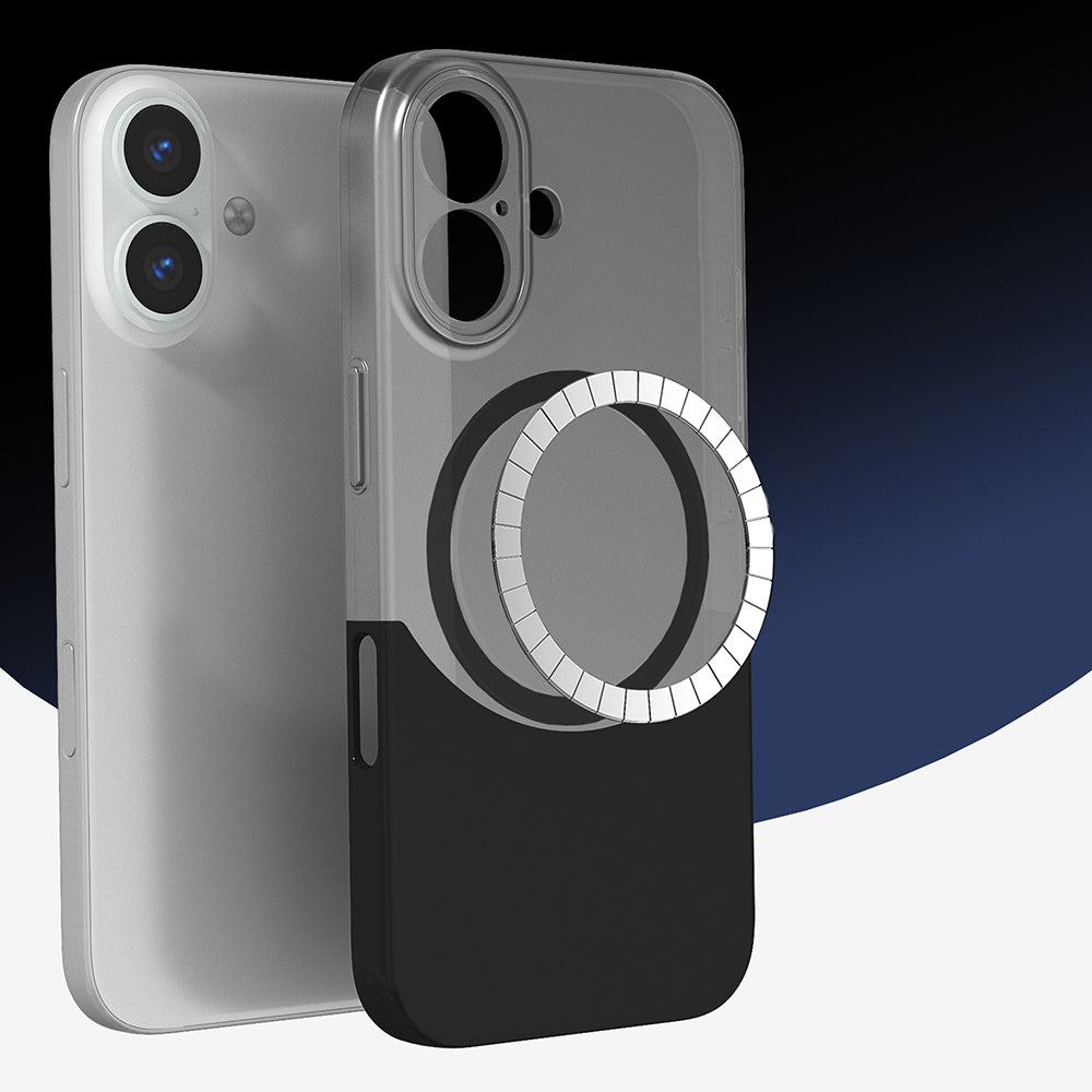 Apple iPhone 16 Plus Case M-Safe Charging Magnetic Zore Double Cover Gray