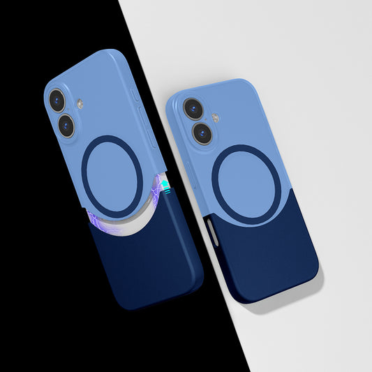 Apple iPhone 16 Plus Case M-Safe Charging Magnetic Zore Double Cover Navy Blue