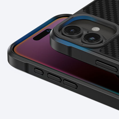Apple iPhone 16 Plus Kılıf M-safe Şarj Özellikli 1500D Aramid Fiber Amazingthing Titan Max Serisi Kapak Siyah