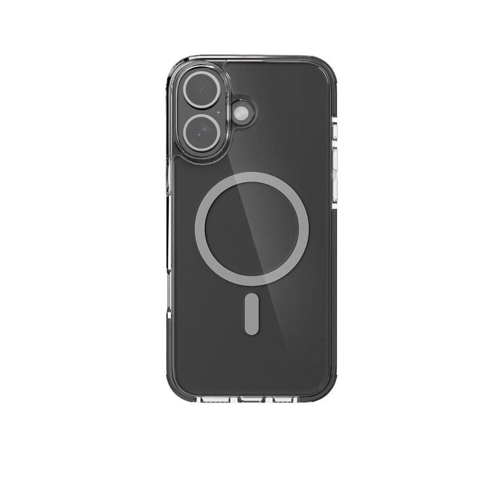 Apple iPhone 16 Plus Kılıf M-safe Şarj Özellikli Airbag Tasarımlı Raptic Clear Serisi Şeffaf Kapak Siyah