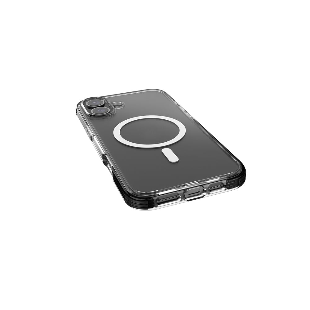 Apple iPhone 16 Plus Kılıf M-safe Şarj Özellikli Airbag Tasarımlı Raptic Clear Serisi Şeffaf Kapak Siyah