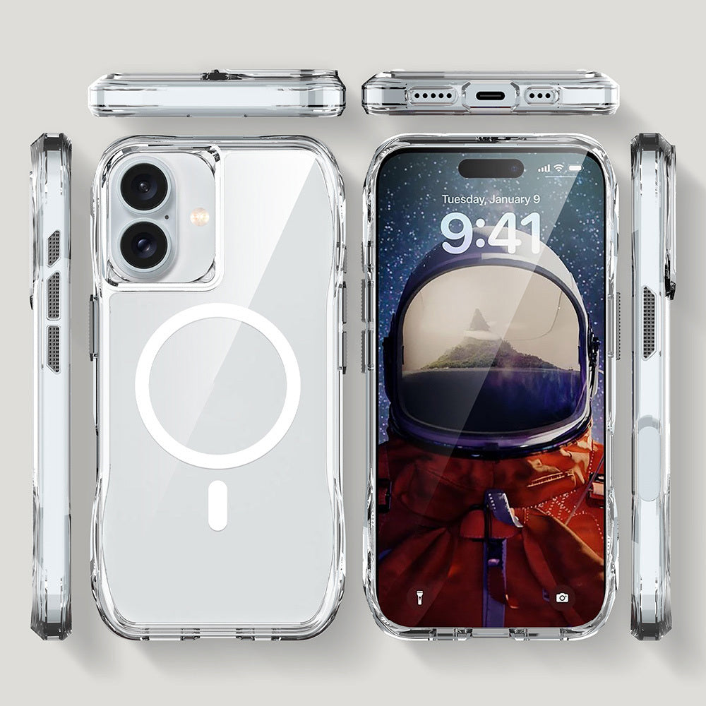 Apple iPhone 16 Plus Case M-safe Charging Feature Airbag Transparent Zore Thin Cover Transparent