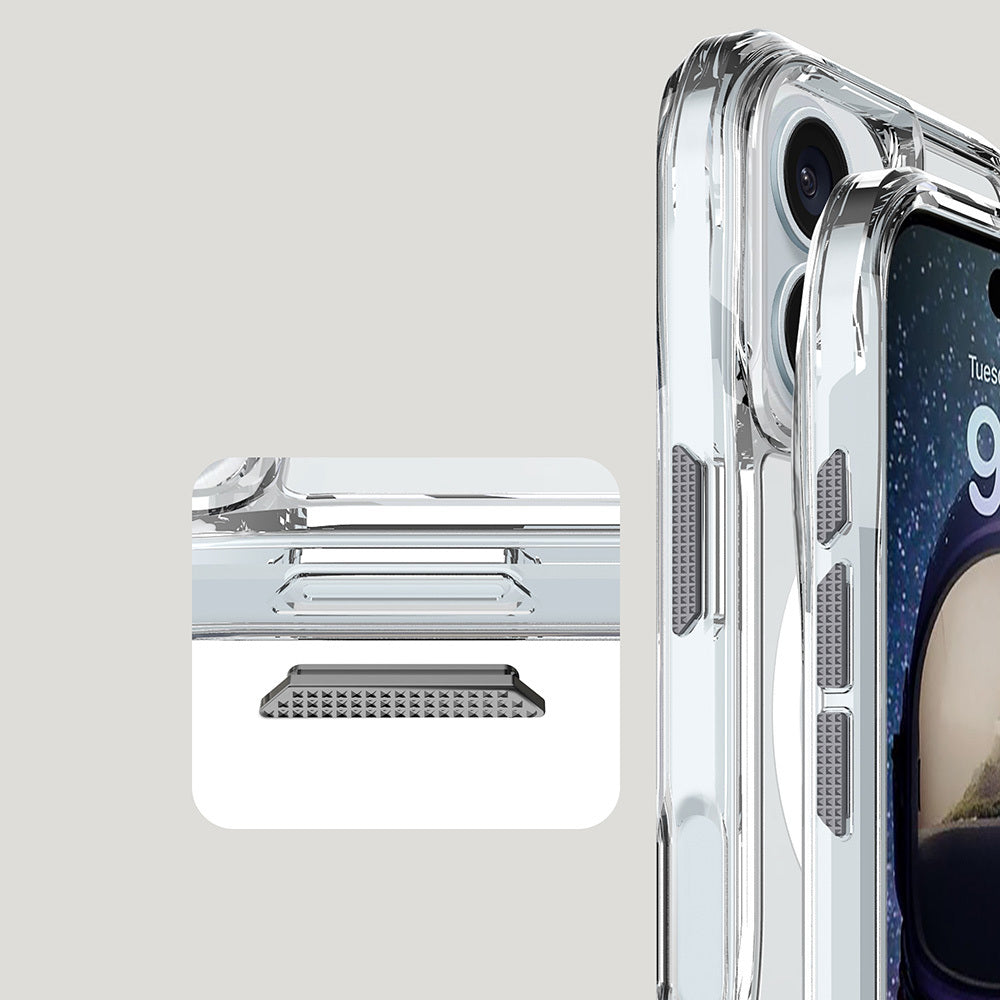 Apple iPhone 16 Plus Case M-safe Charging Feature Airbag Transparent Zore Thin Cover Transparent