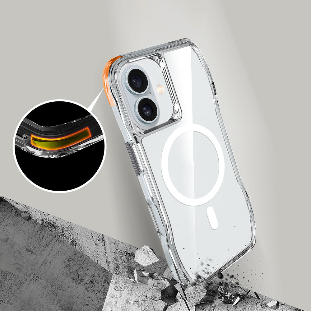 Apple iPhone 16 Plus Case M-safe Charging Feature Airbag Transparent Zore Thin Cover Transparent