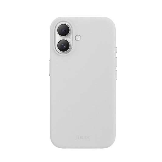 Apple iPhone 16 Plus Kılıf M-safe Şarj Özellikli Çizilmeye Dayanıklı Benks VitaPro Serisi PU Deri Kapak Gri
