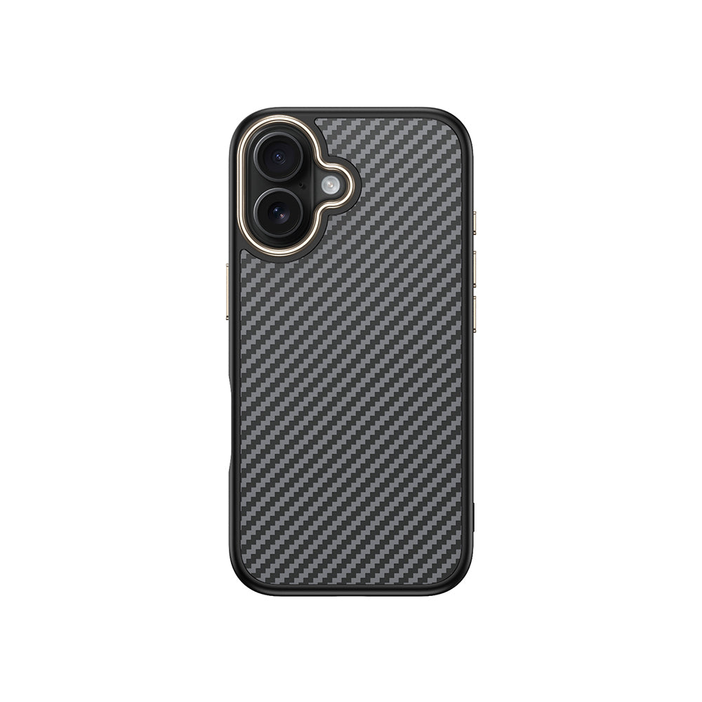 Apple iPhone 16 Plus Case with M-safe Charging Function Carbon Fiber Look Zore Antina Cover Gray