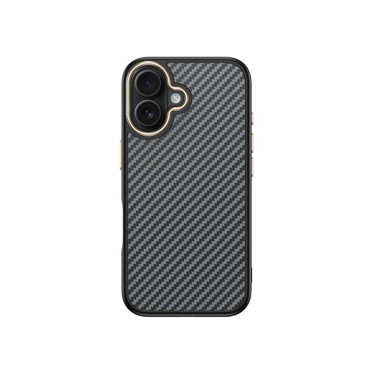Apple iPhone 16 Plus Case with M-safe Charging Function Carbon Fiber Look Zore Antina Cover Gray