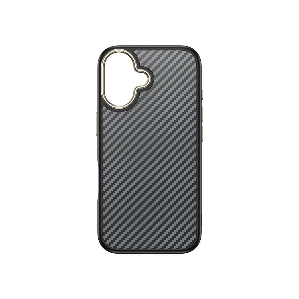 Apple iPhone 16 Plus Case with M-safe Charging Function Carbon Fiber Look Zore Antina Cover Black-Gray