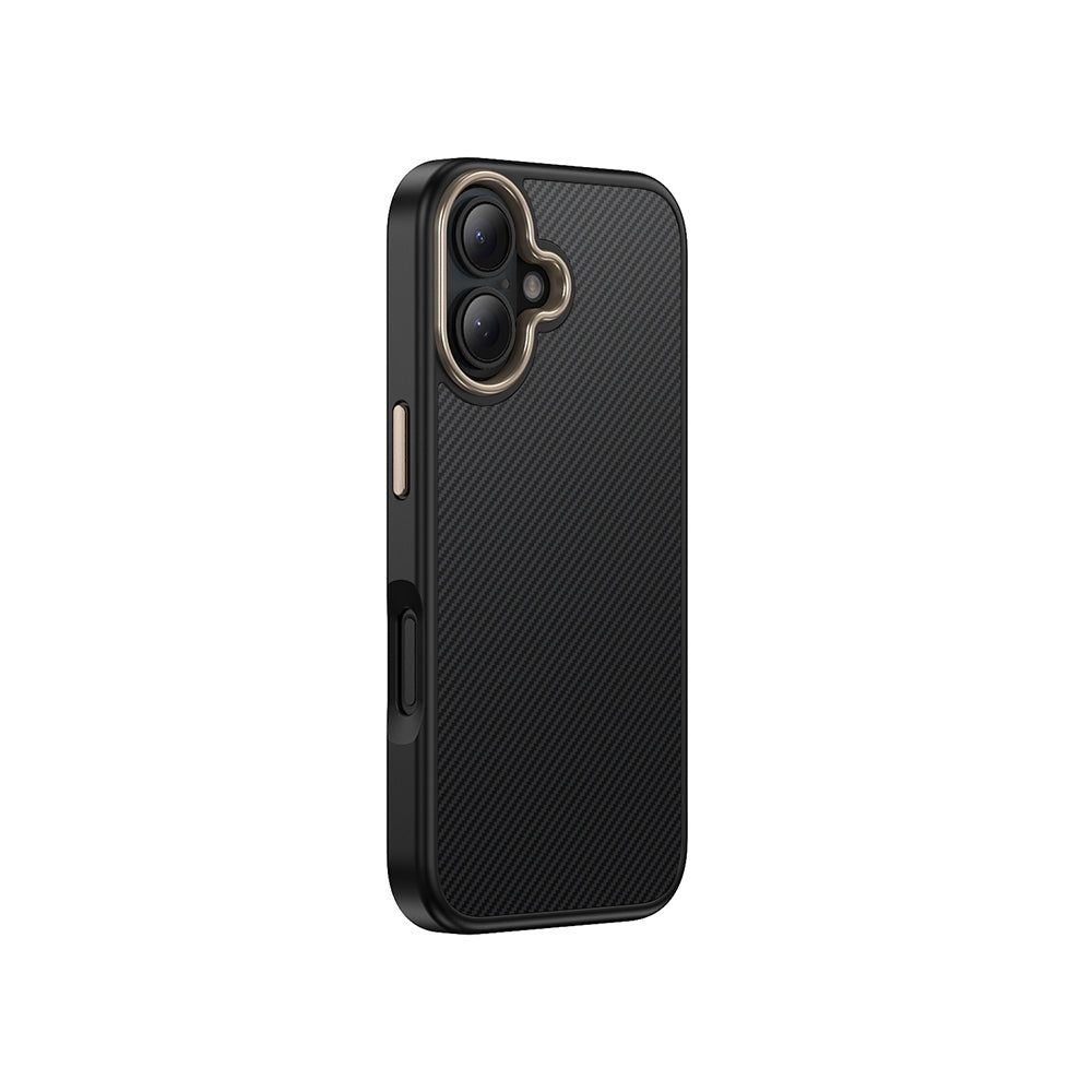 Apple iPhone 16 Plus Case with M-safe Charging Function Carbon Fiber Look Zore Antina Cover Black