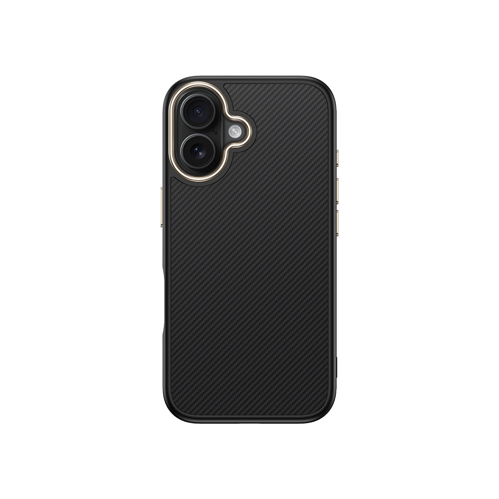 Apple iPhone 16 Plus Case with M-safe Charging Function Carbon Fiber Look Zore Antina Cover Black