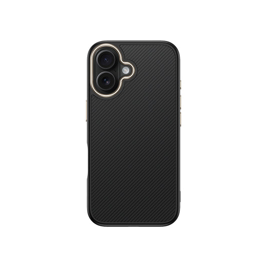Apple iPhone 16 Plus Case with M-safe Charging Function Carbon Fiber Look Zore Antina Cover Black