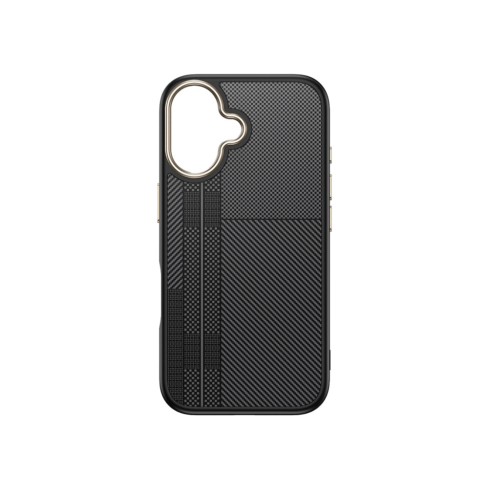 Apple iPhone 16 Plus Case with M-safe Charging Function Carbon Fiber Look Zore Antina Cover Black-Gray