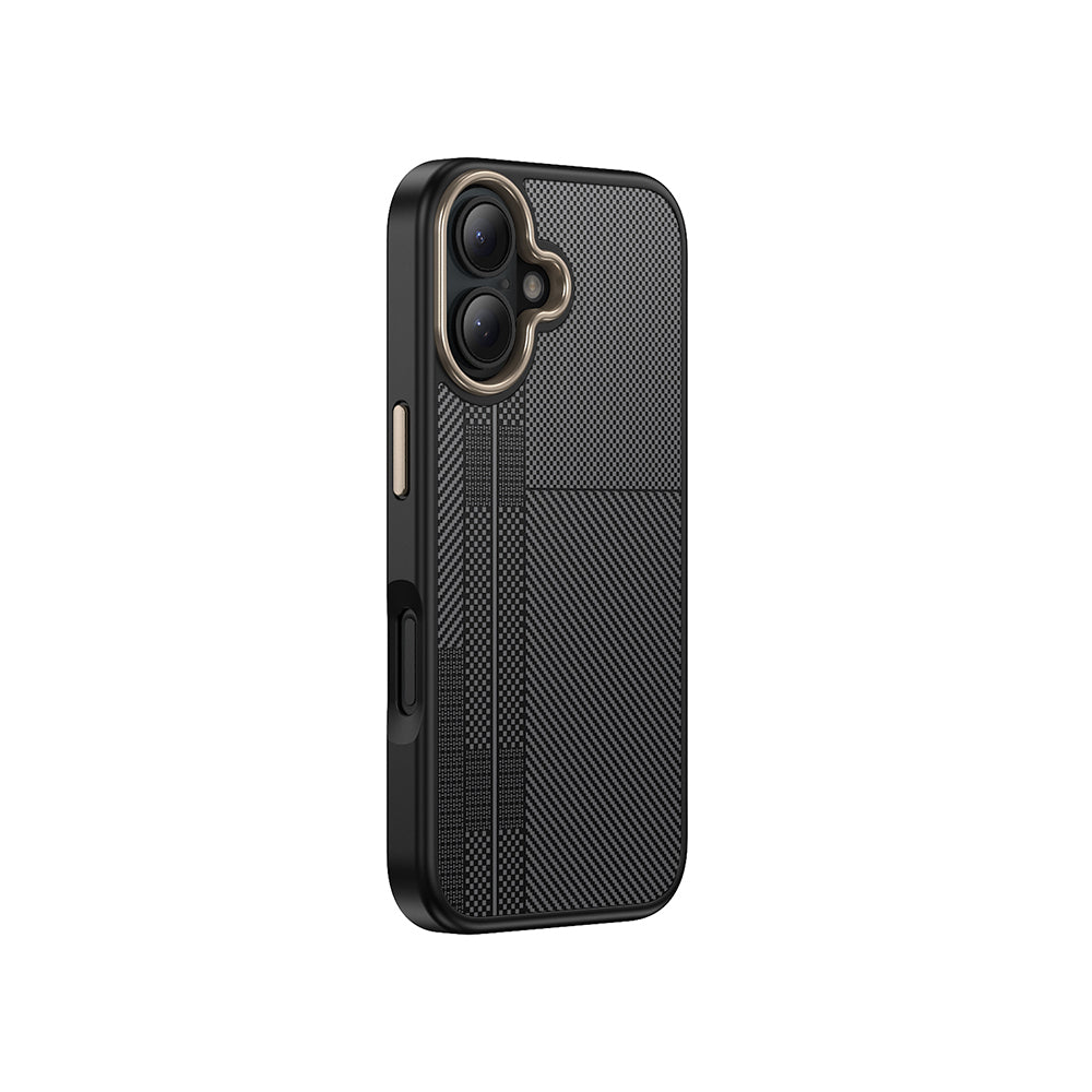 Apple iPhone 16 Plus Case with M-safe Charging Function Carbon Fiber Look Zore Antina Cover Black
