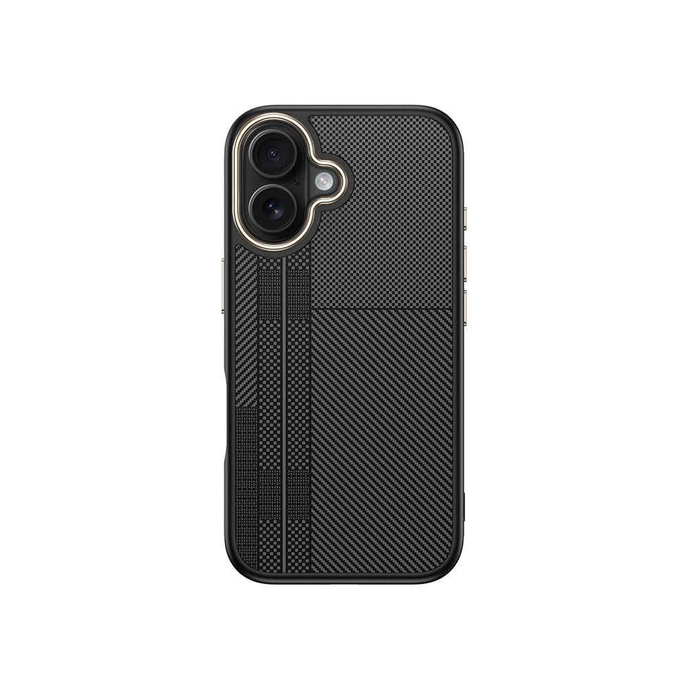 Apple iPhone 16 Plus Case with M-safe Charging Function Carbon Fiber Look Zore Antina Cover Black-Gray