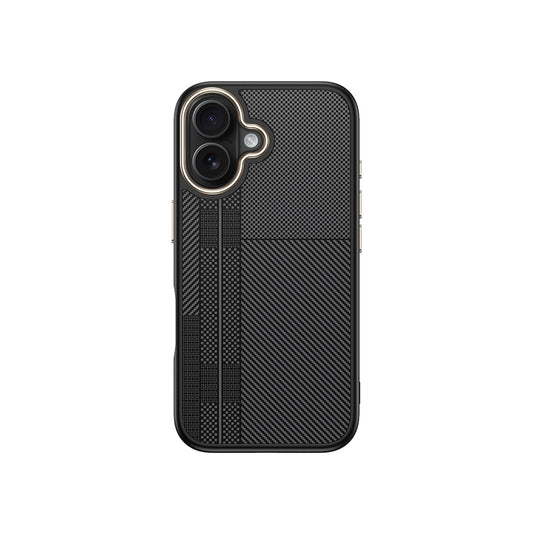 Apple iPhone 16 Plus Case with M-safe Charging Function Carbon Fiber Look Zore Antina Cover Black-Gray