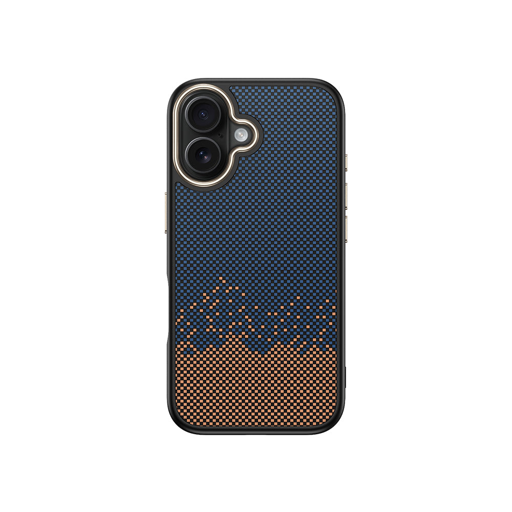 Apple iPhone 16 Plus Case with M-safe Charging Function Carbon Fiber Look Zore Antina Cover Blue