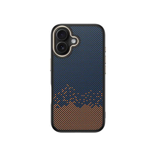 Apple iPhone 16 Plus Case with M-safe Charging Function Carbon Fiber Look Zore Antina Cover Blue