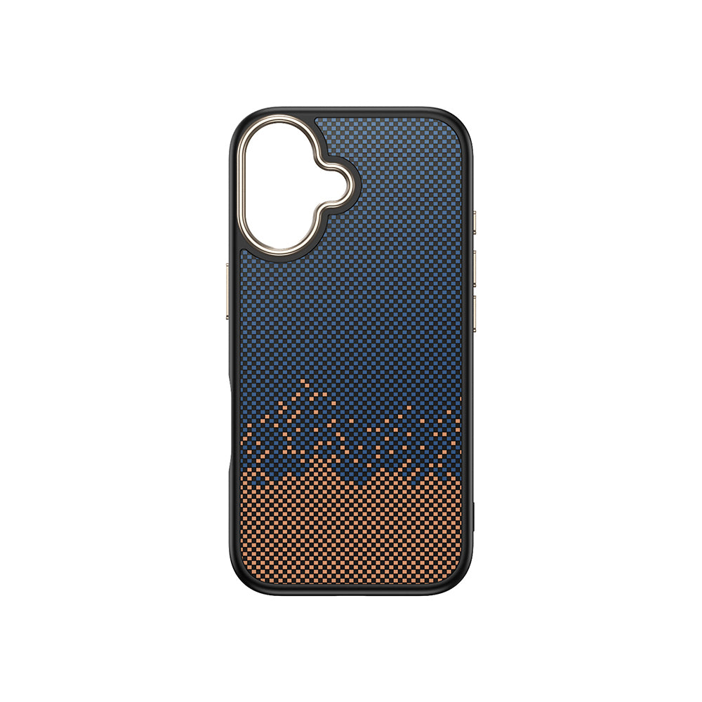 Apple iPhone 16 Plus Case with M-safe Charging Function Carbon Fiber Look Zore Antina Cover Blue
