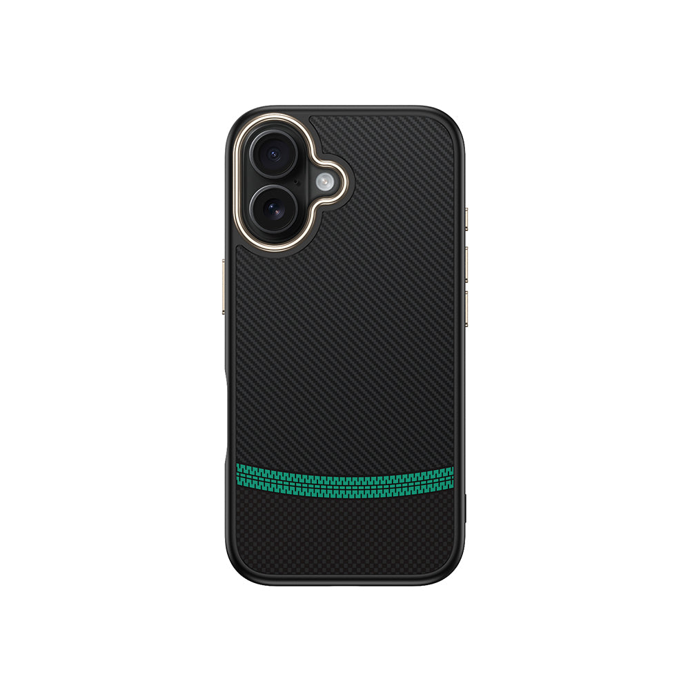 Apple iPhone 16 Plus Case with M-safe Charging Function Carbon Fiber Look Zore Antina Cover Black