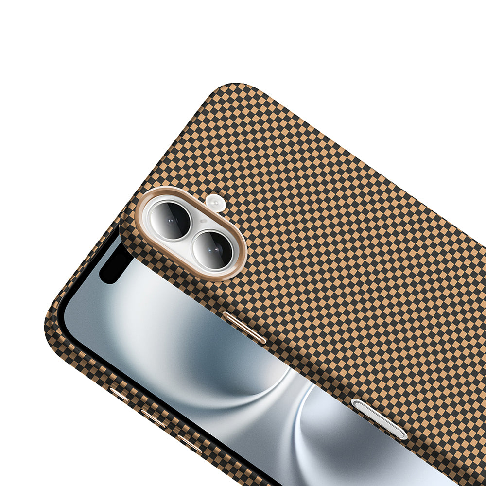 Apple iPhone 16 Plus Case with M-Safe Charging Function, Carbon Fiber Look Zore Gros Cover, Black-Navy Blue 