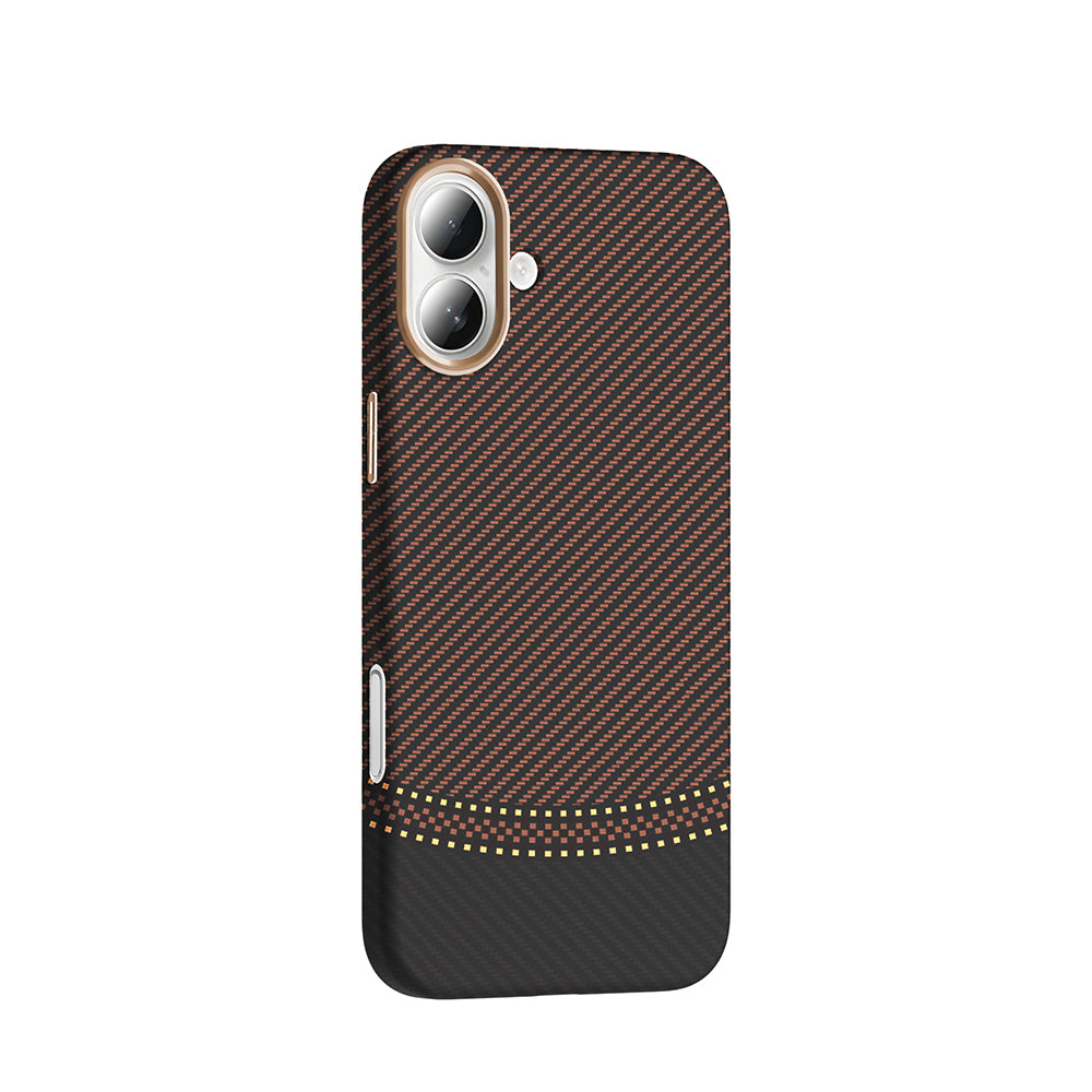 Apple iPhone 16 Plus Case with M-safe Charging Function Carbon Fiber Look Zore Gros Cover Black 
