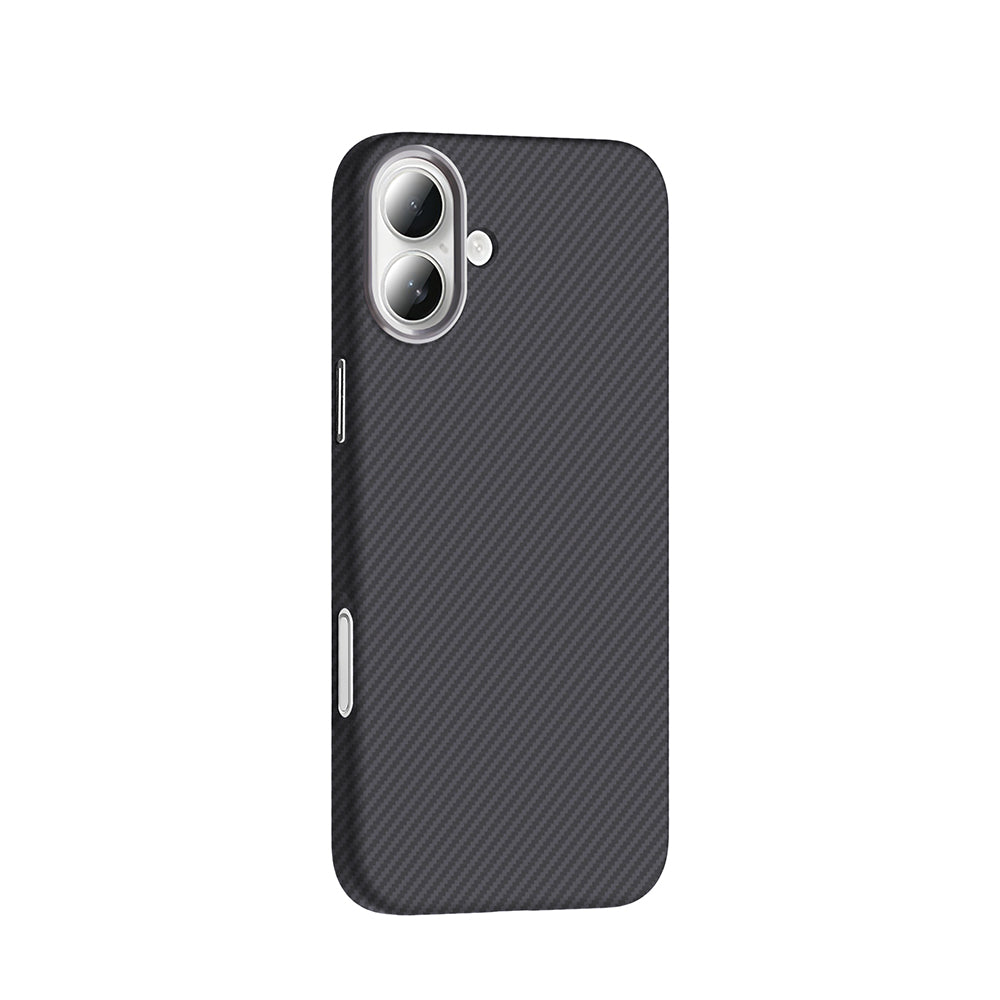 Apple iPhone 16 Plus Case with M-safe Charging Function Carbon Fiber Look Zore Gros Cover Black 