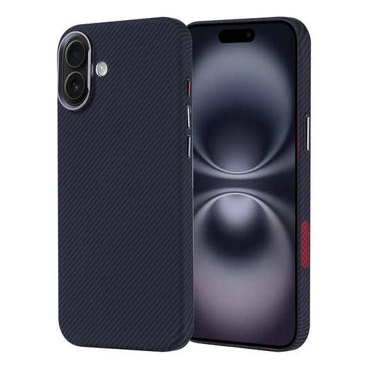 Apple iPhone 16 Plus Case with M-safe Charging Function Carbon Fiber Look Zore Nekst Cover Black 