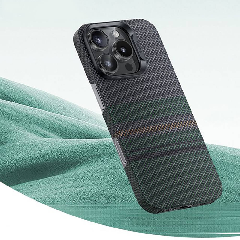 Apple iPhone 16 Plus Case with M-Safe Charging Feature Carbon Fiber Design Benks Aurora ArmorAir Kevlar Cover Black 