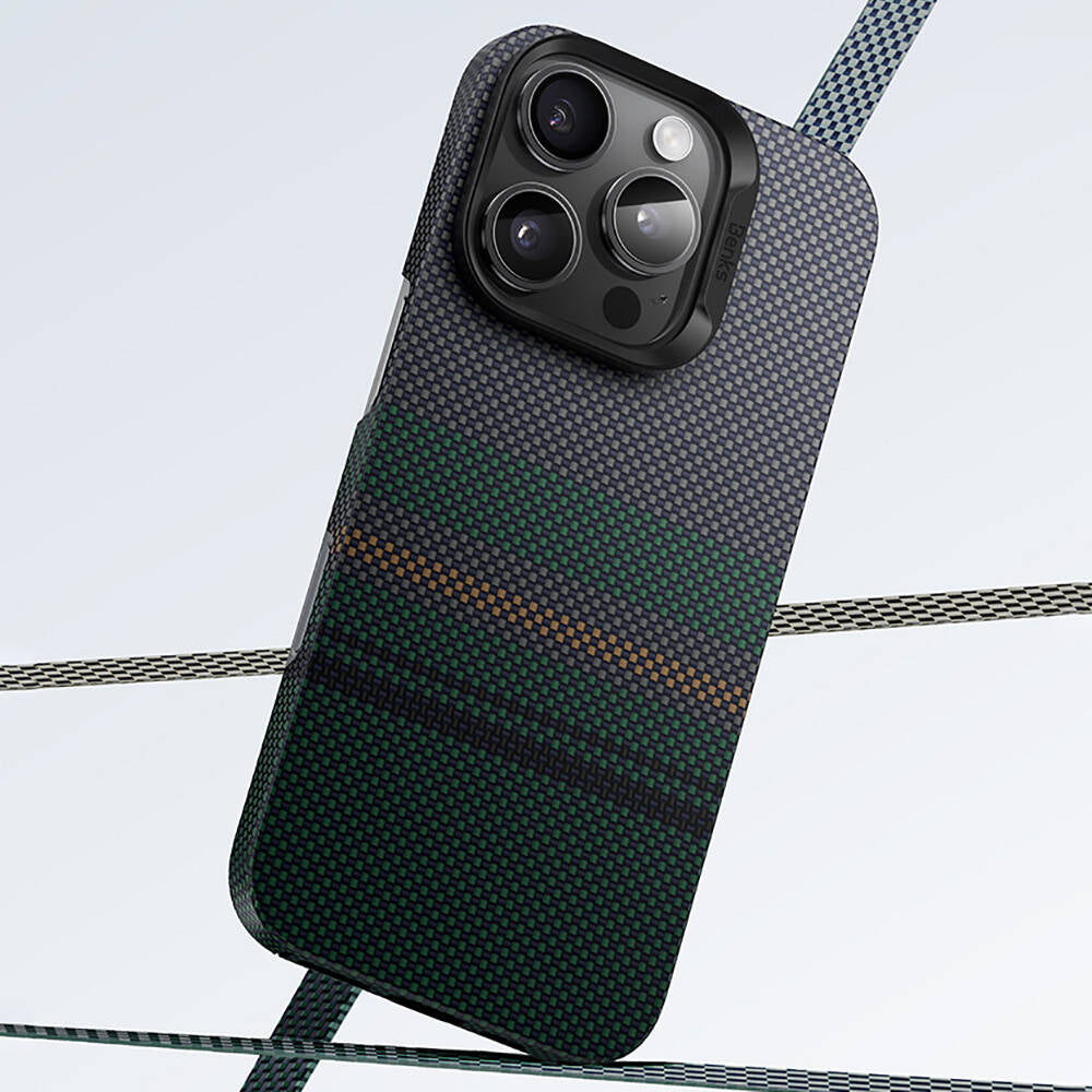 Apple iPhone 16 Plus Case with M-Safe Charging Feature Carbon Fiber Design Benks Aurora ArmorAir Kevlar Cover Black 