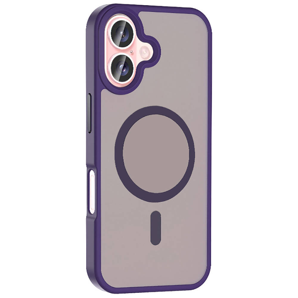 Apple iPhone 16 Plus Case M-safe Charging Feature Matte Back Surface Zore Sio Cover Lilac 