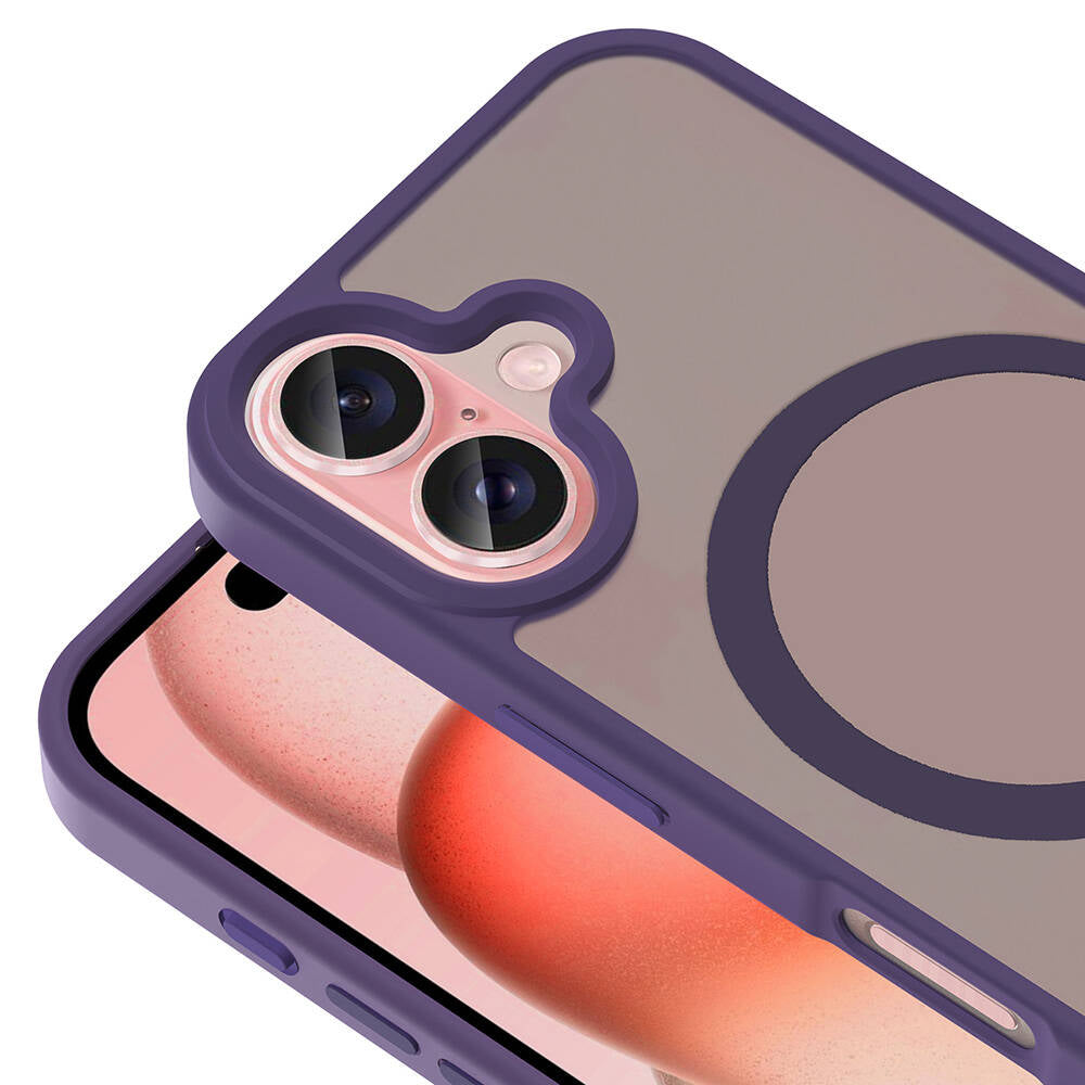 Apple iPhone 16 Plus Case with M-safe Charging Function, Matte Back Surface, Zore Sio Cover, Rose Gold 