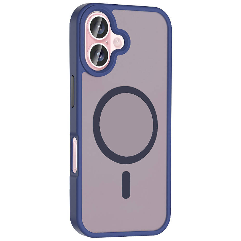 Apple iPhone 16 Plus Case M-safe Charging Feature Matte Back Surface Zore Sio Cover Deep Purple 