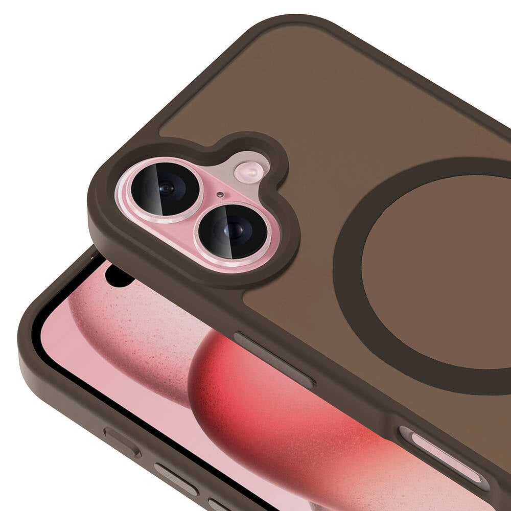 Apple iPhone 16 Plus Case with M-safe Charging Function, Matte Back Surface, Zore Sio Cover, Rose Brown 