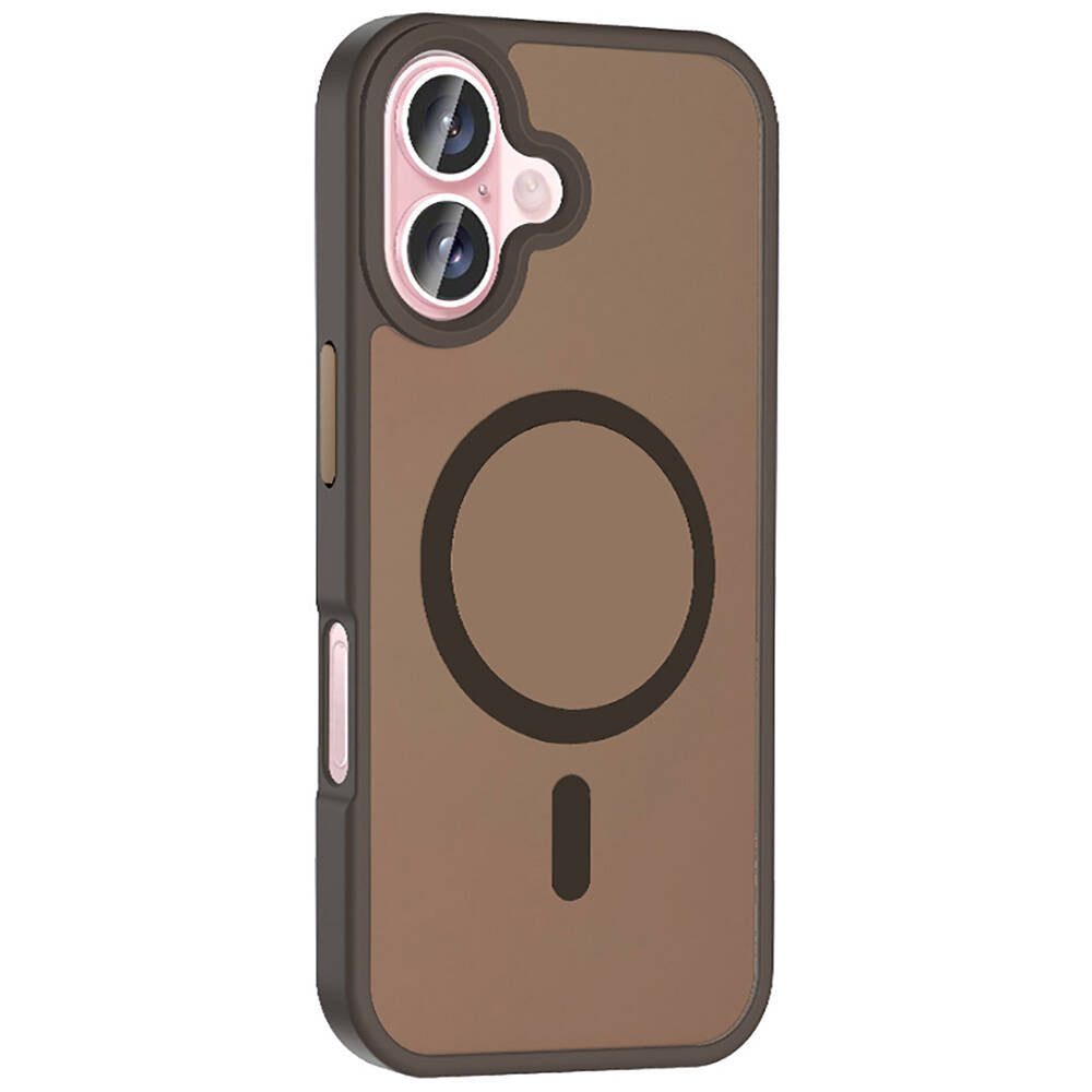 Apple iPhone 16 Plus Case M-safe Charging Feature Matte Back Surface Zore Sio Cover Gray 