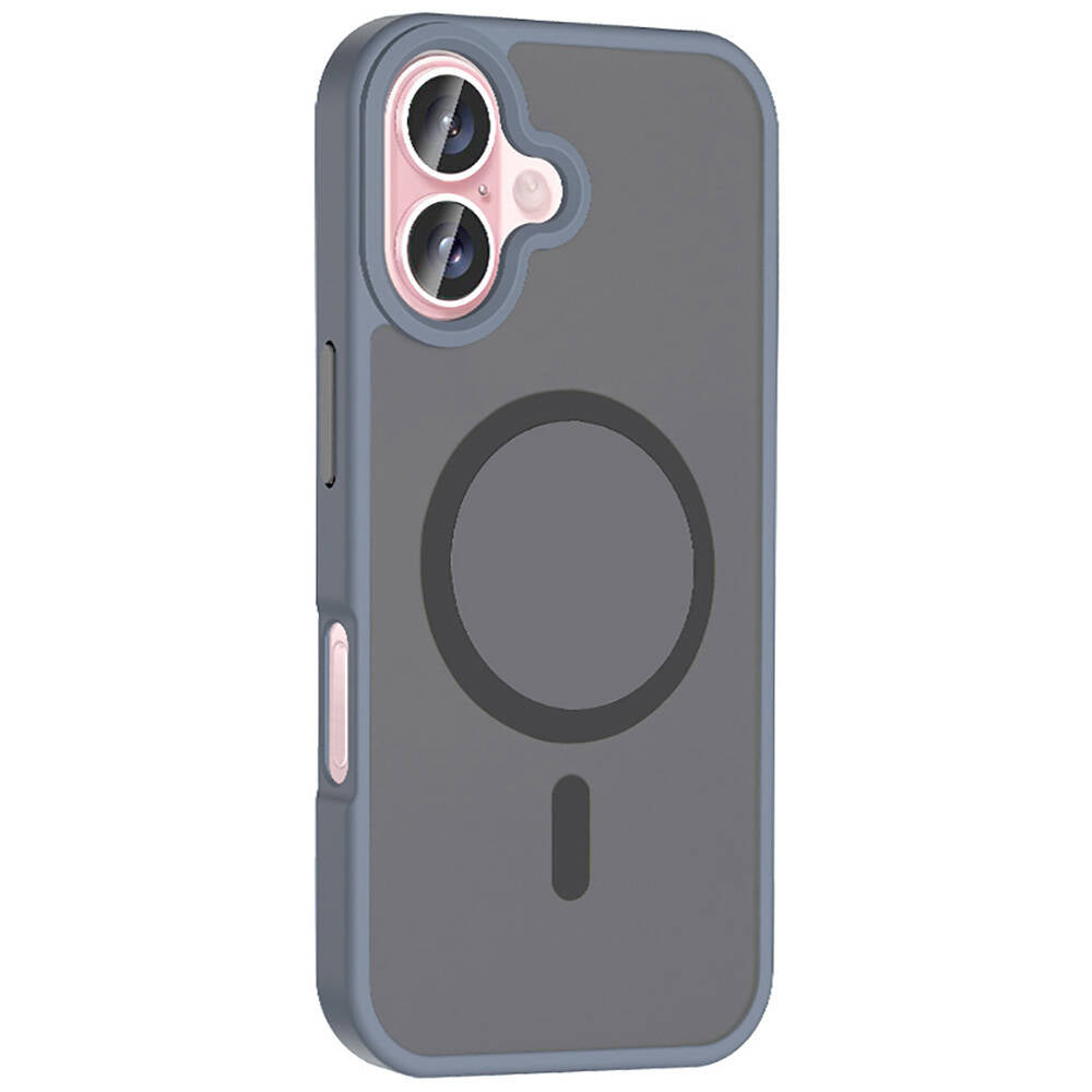 Apple iPhone 16 Plus Case with M-safe Charging Function, Matte Back Surface, Zore Sio Cover, Black 